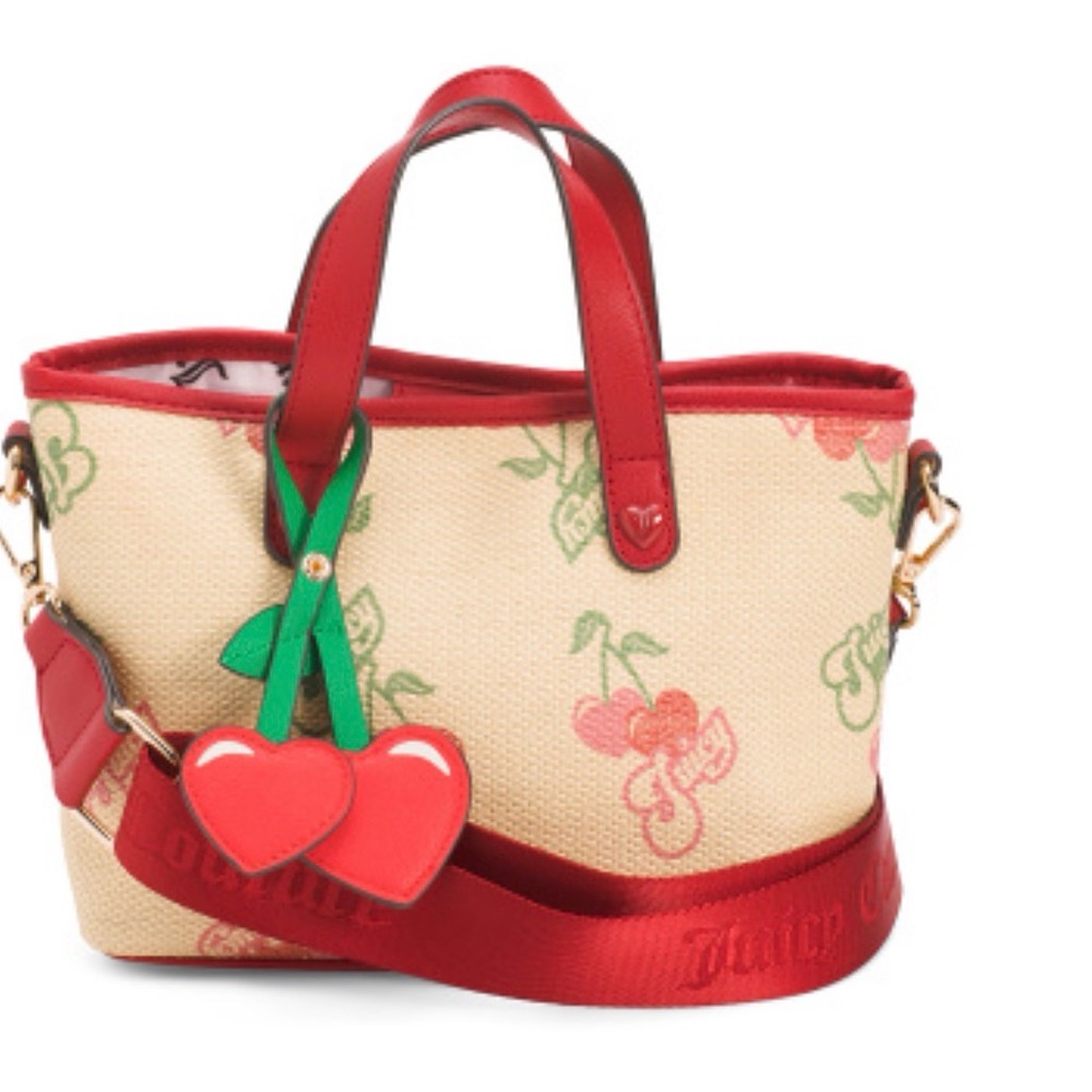 Juicy Couture Paradise Red Cherry Canvas Tote Bag